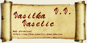 Vasilka Vaselić vizit kartica
